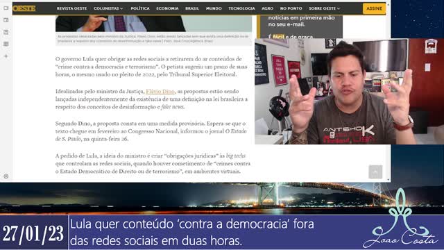 Lula quer conteúdo ‘contra a democracia’ fora das redes sociais em duas horas.