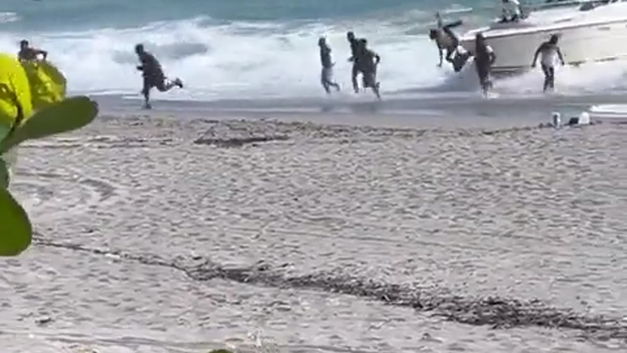 Illegal immigrants wash up on a beach in the Floridian town of Jupiter.