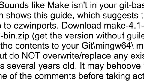 How to run quotmakequot command in gitbash in windows