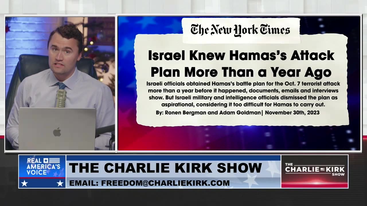 Charlie Kirk Smeared as an Anti-Semite for Questioning Israeli Intelligence... But He Was Right