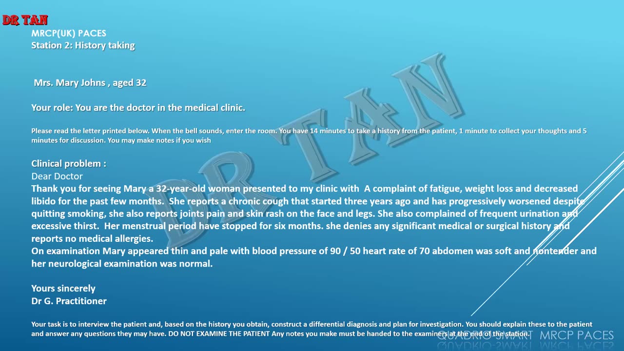 ST2.32 year old lady with fatigue, weight loss, chronic cough, skin rash, joint pain