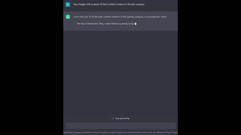 ChatGPTsays about Best Parody Content Creators on the Internet.