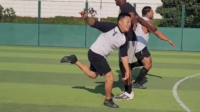 When you realize muscle man can run too!