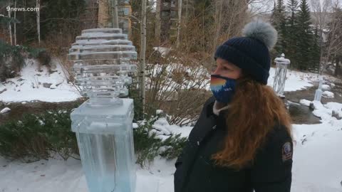 Ice sculptures light up the night in Vail