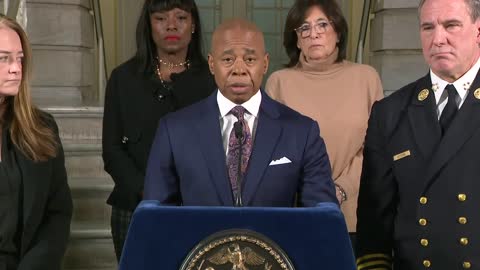 Mayor Eric Adams Briefs Media with FDNY Commissioner Kavanagh on Critical Injury of Firefighter Moon