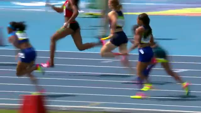 U.S. women's 4x100 relay progresses into final after a solo rerun
