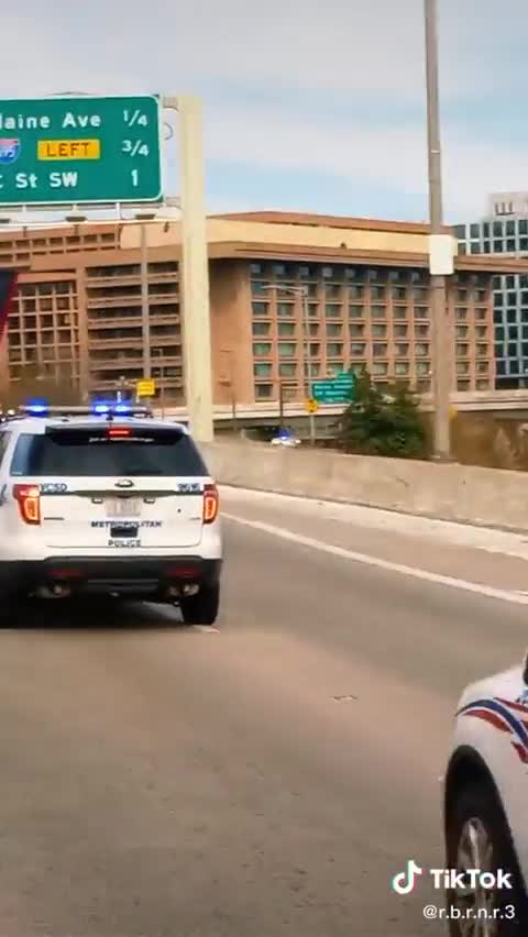 Truckers being escorted out of DC by the police
