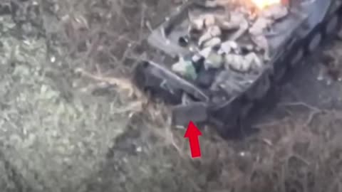 Ukrainian MT-LB, packed to the brim with soldiers hit by an FPV drone