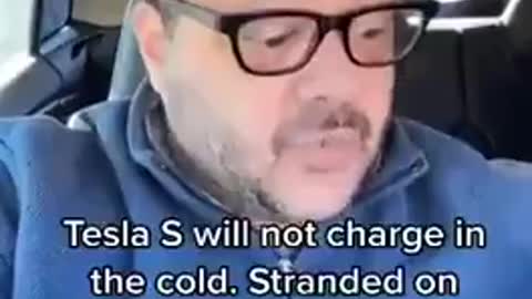 HIS TESLA "S" WOULD NOT CHARGE BECAUSE IT WAS TOO COLD OUTSIDE (GAVE ME QUITE A CHUCKLE)