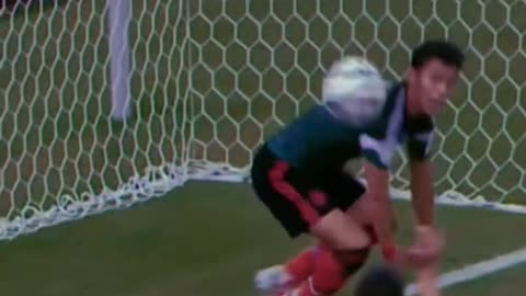 About to score the perfect goal and then...