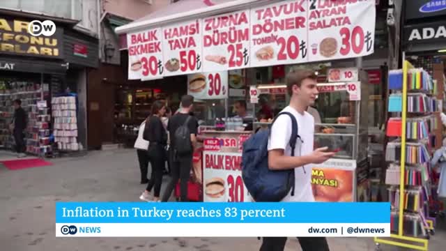 Turkey inflation at new 24-year high of 83% after rate cuts | DW News