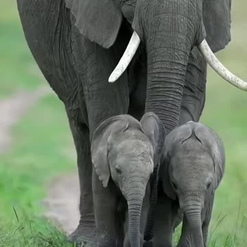 Baby elephant with mother elephant #wild life #animal #elephant