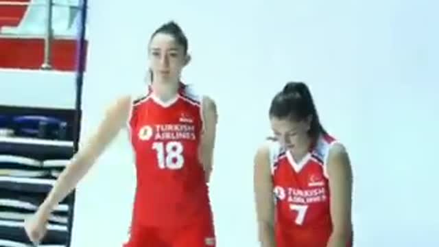 Super cute girl Zehra Gunes top player women volleyball Turkish.