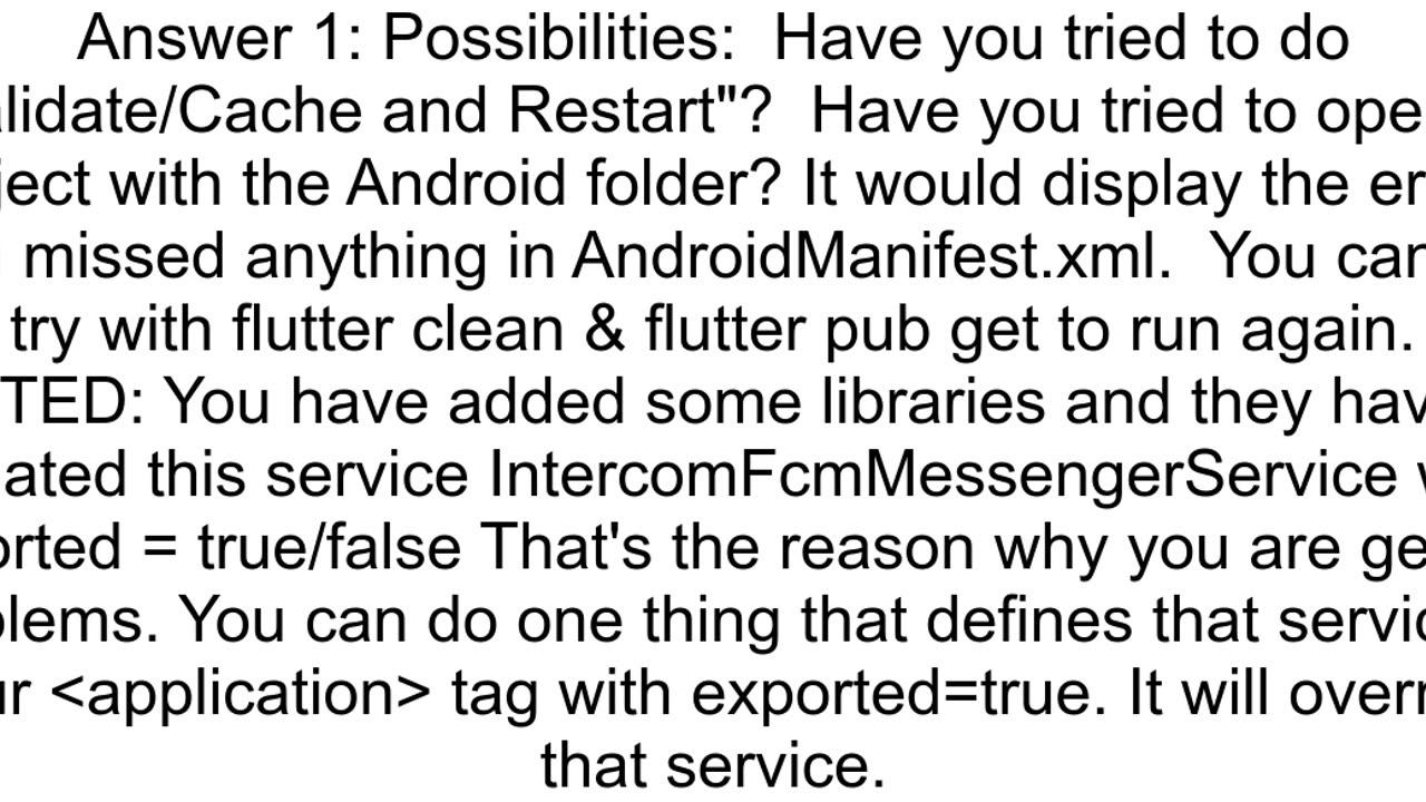 android exported needs to be explicitly specified for element ltserviceiointercomandroidsdkfcmInter