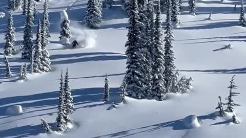 Ski down the mountain top