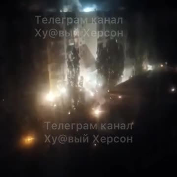 Rashist creatures are shelling Kherson with incendiary shells.