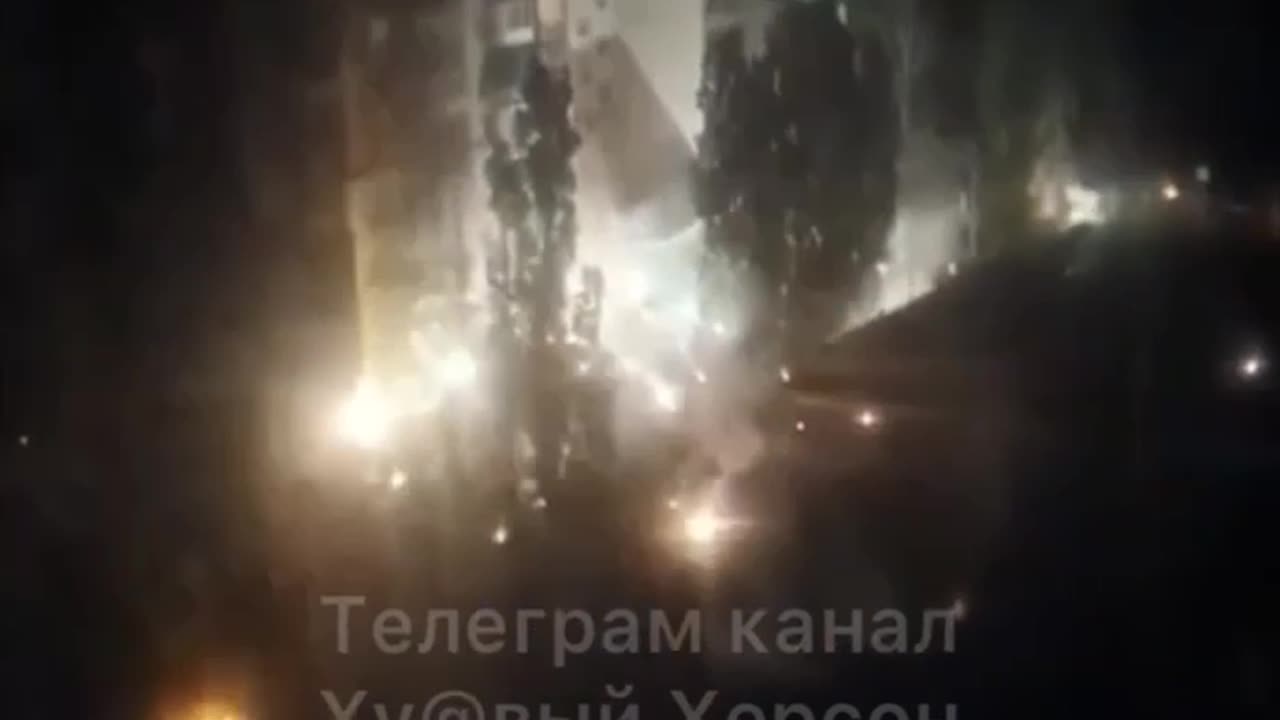 Rashist creatures are shelling Kherson with incendiary shells.