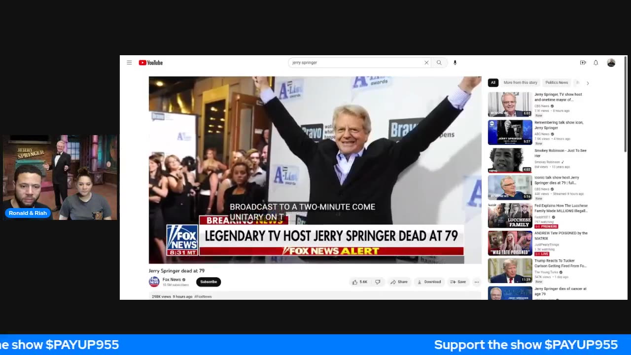 Talk show host Jerry springer dies reaction video!