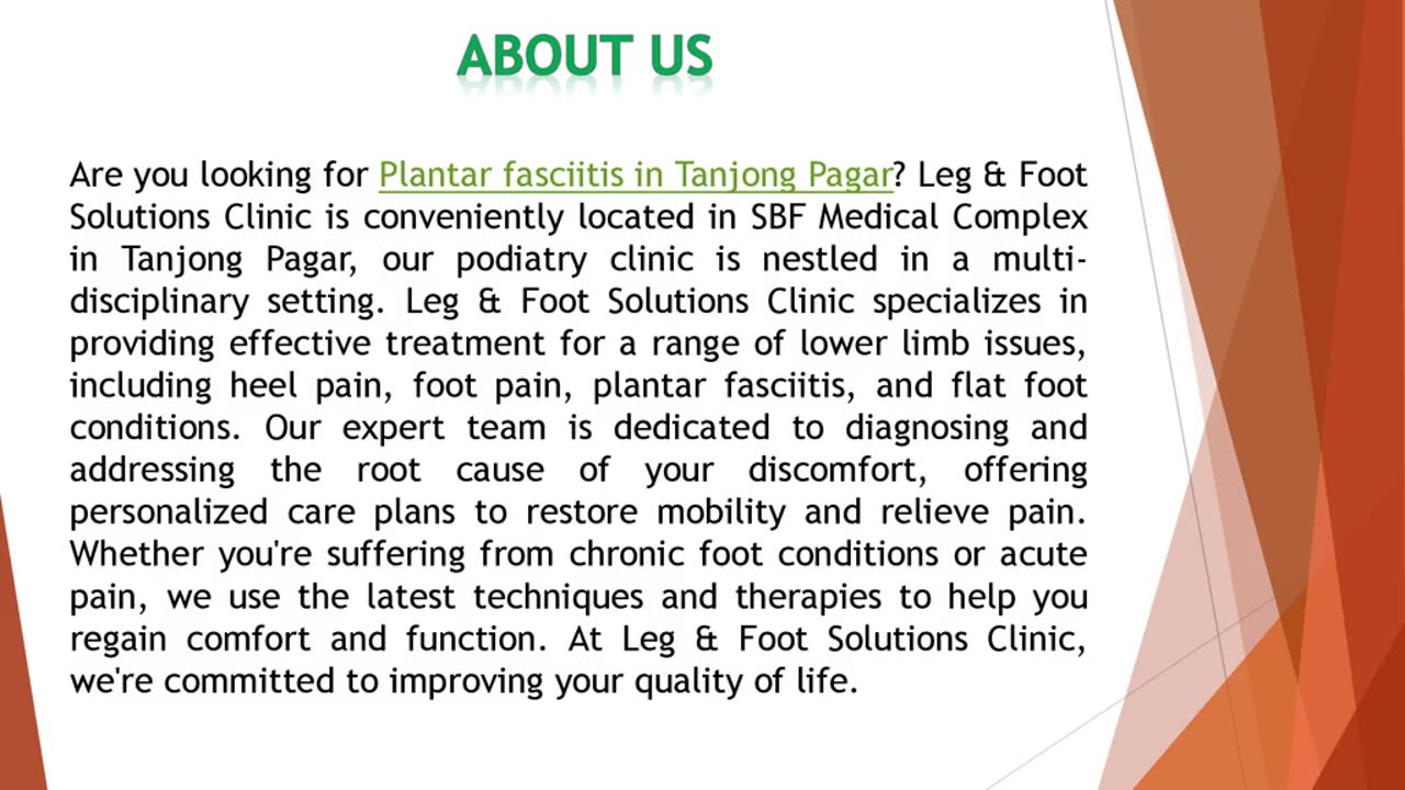 Are you looking for Plantar fasciitis in Tanjong Pagar?