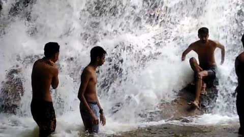 FUN AT THE WATERFALL.