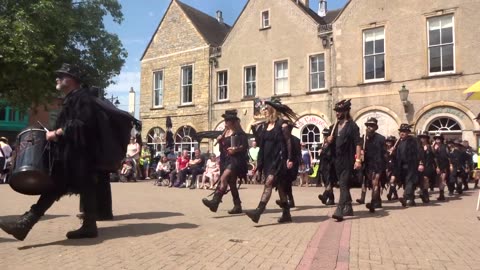 Beltane Border Morris, March at the Vale of Evesham Morris Festival June 23