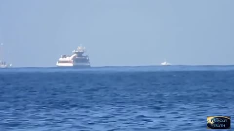 Ships go behind a wave, not a curve