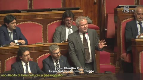 🔴 Sen. Claudio Borghi in merito al sui Disegno di Legge contro il deturpamento dei beni artistici.