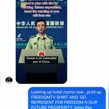 Chinese threatens America with war over Taiwan