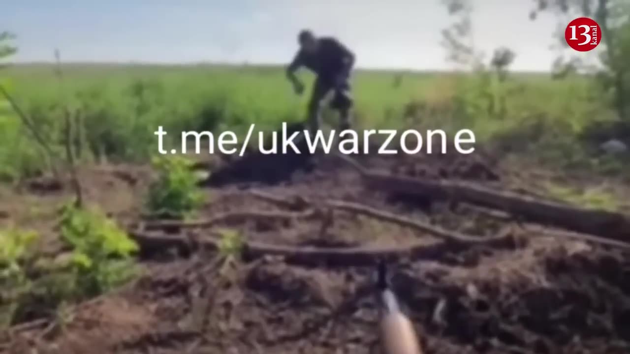 A Russian soldier left alone