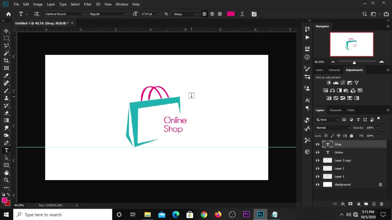 How to Simply Create a Shopping Logo Design | Photoshop Tutorials