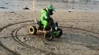 Electric Quad Spinning Donuts on the Beach