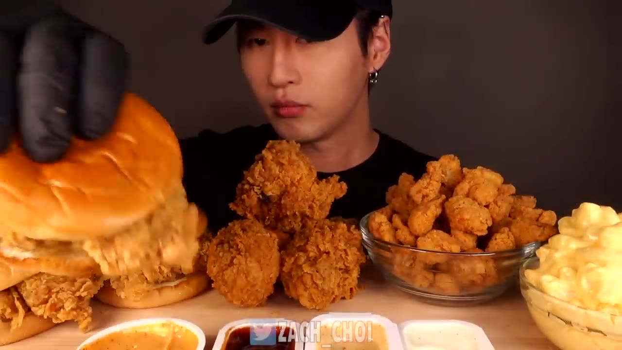 ASMR MUKBANG | KFC FRIED CHICKEN | CHICKEN SANDWICH | POPCORN CHICKEN | MAC N CHEESE