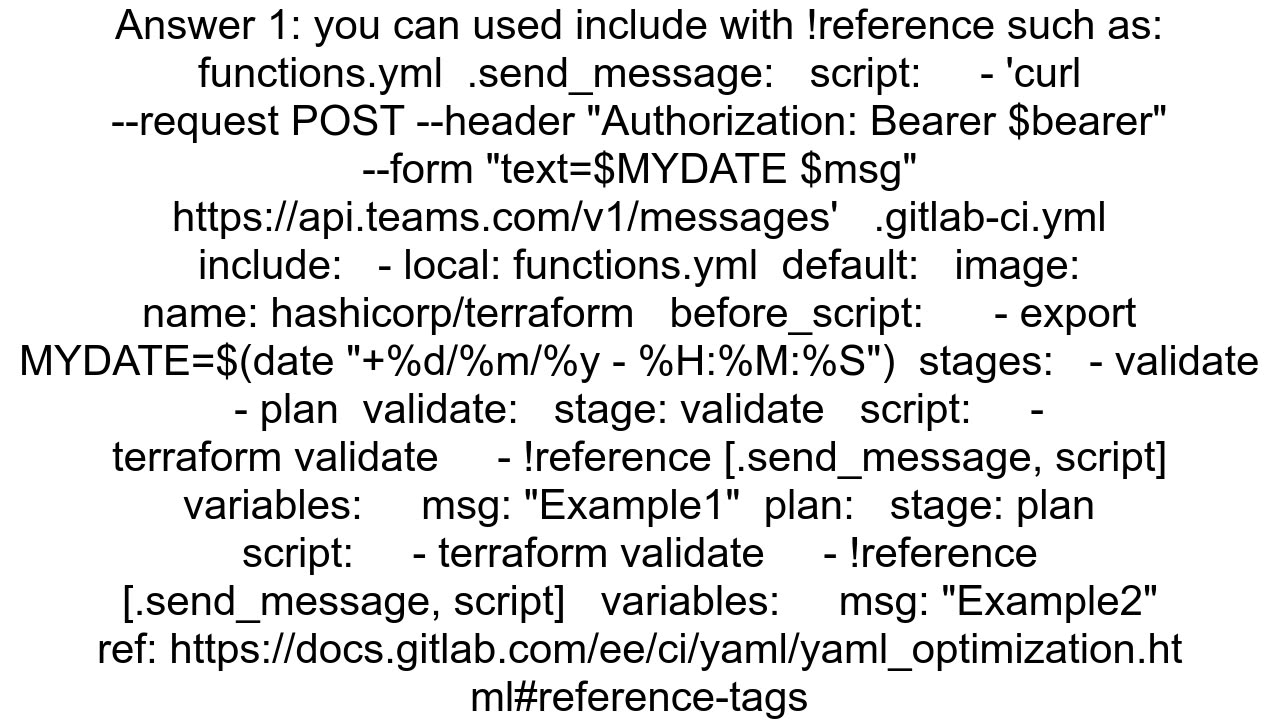 Gitlab CICD use functions inside gitlabciyml