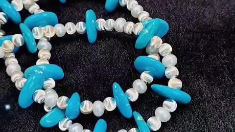 GN-20241126-05 Super Beautiful Turquoise Set Beautiful Anniversary Gift Natural Turquoise Pearl