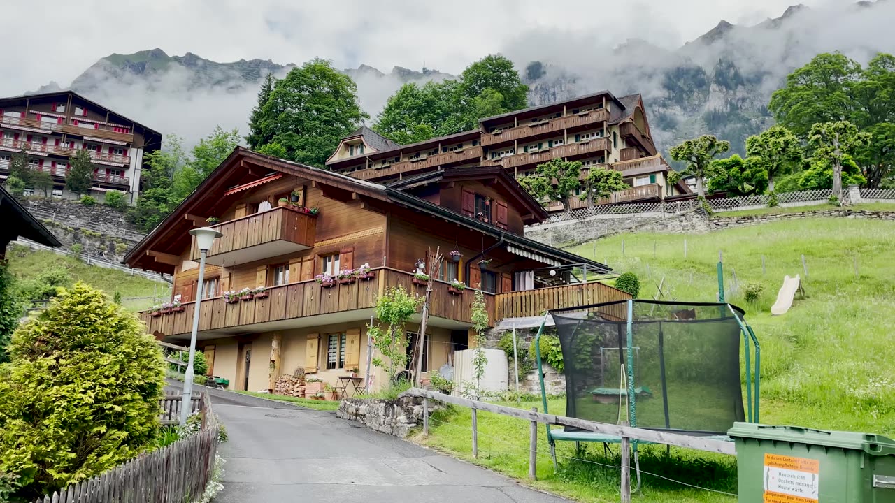 Wengen, Switzerland walking tour | One of the most Beautiful Swiss village- 4K 60fps