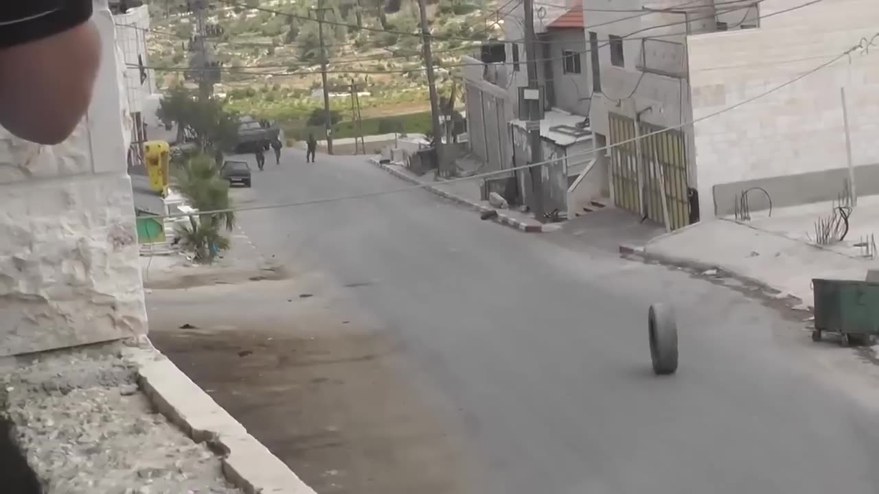 Instant Karma: Israeli Army vs. Palestinian Tire: 0-1