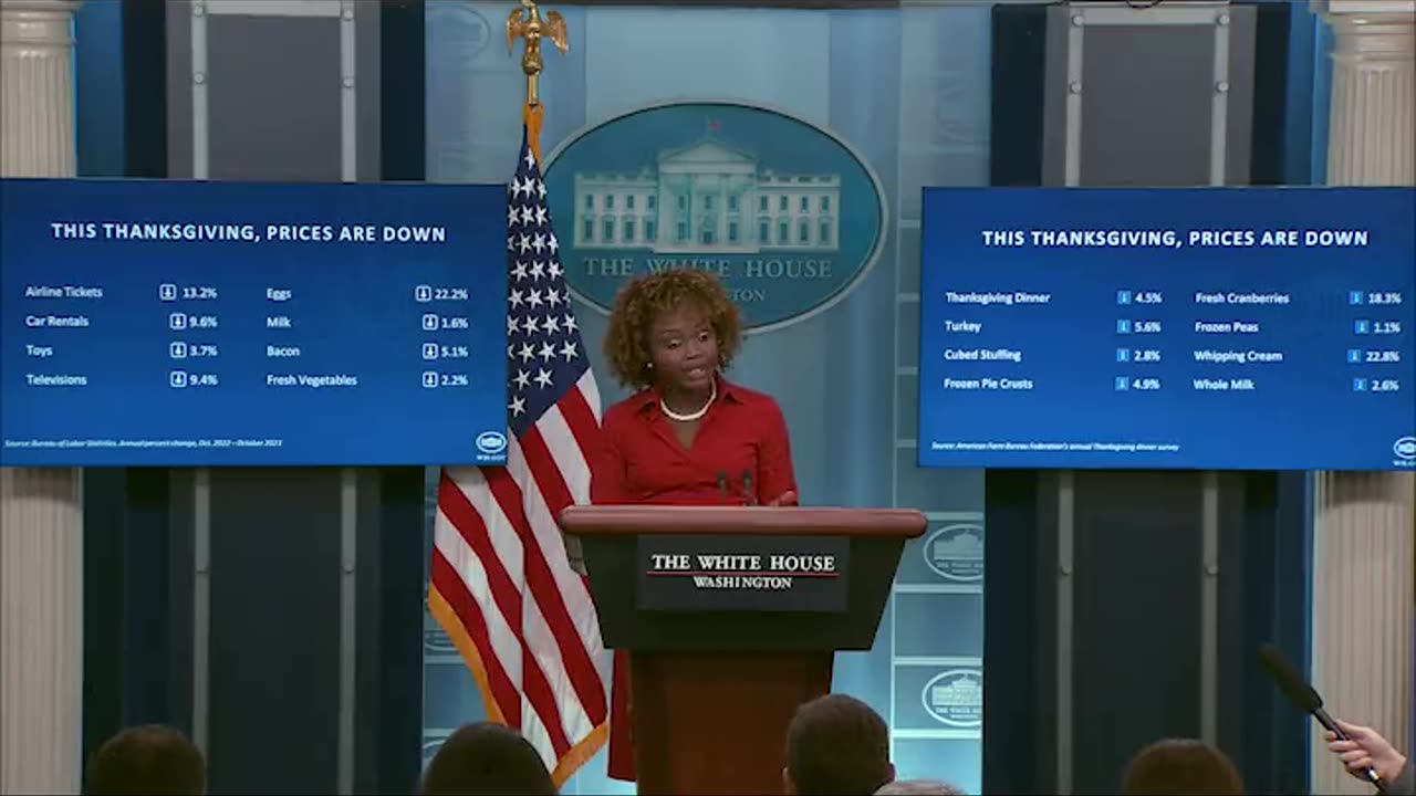 KARINE JEAN-PIERRE lies about the pricing of food.