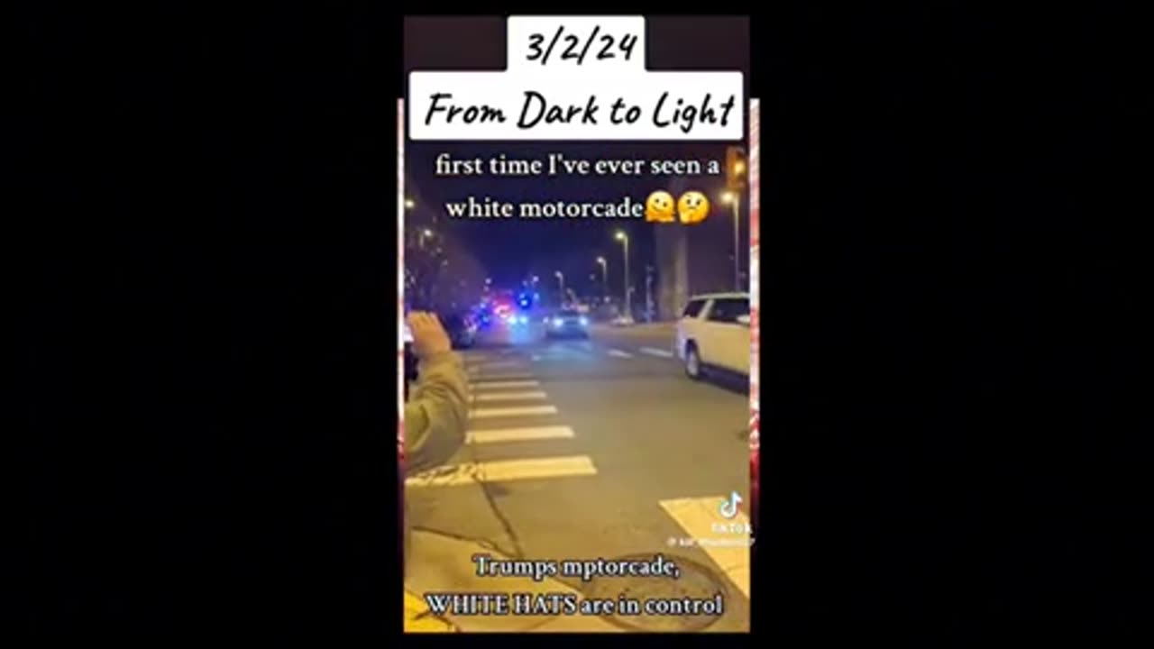 Trump's "white" Motorcade. Dark to Light ..