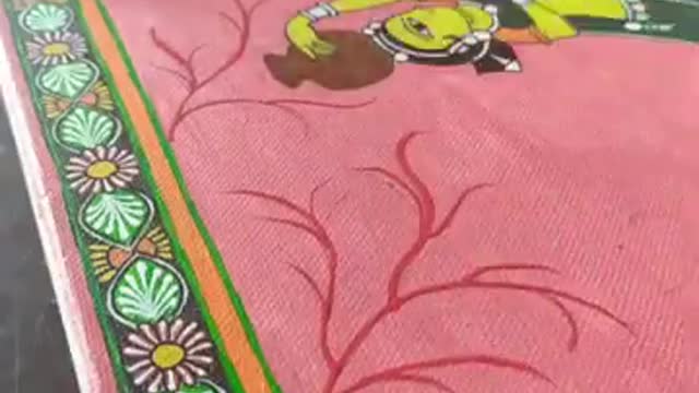 Artist Makes Detailed Indian Traditional Painting Depicting Folktales