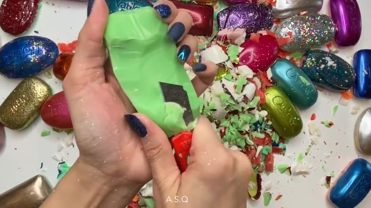 ASMR 38 GLOSSY Glam Hard Soap cutting Asmr Relaxing tingles!