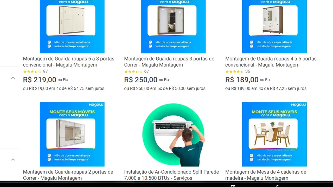 Montagem de Guarda-roupas 3 portas de Correr - Magalu Montagem