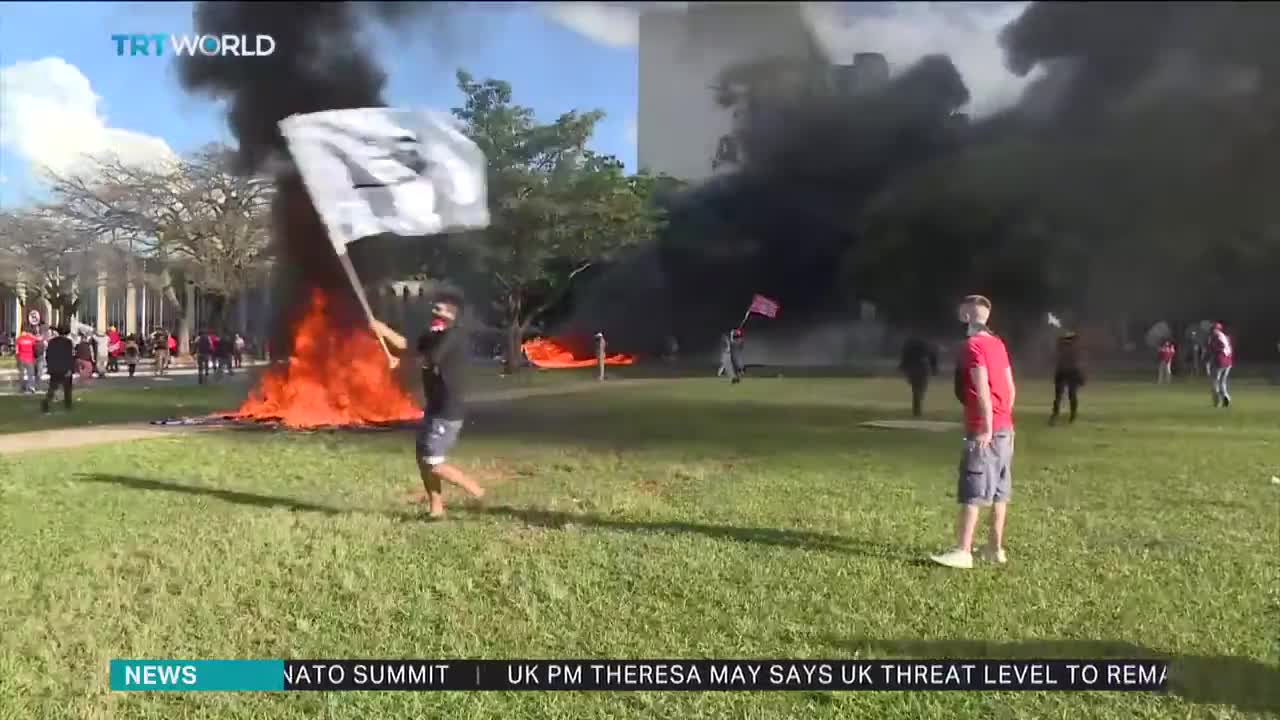 Protests in Brazil's capital turn violent