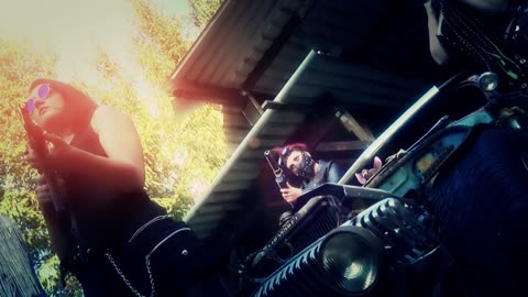 shooting footage of an armed woman