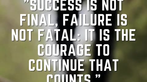 Success is not final, failure is not fatal it is the courage to continue that counts