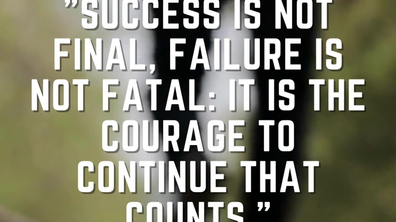 Success is not final, failure is not fatal it is the courage to continue that counts