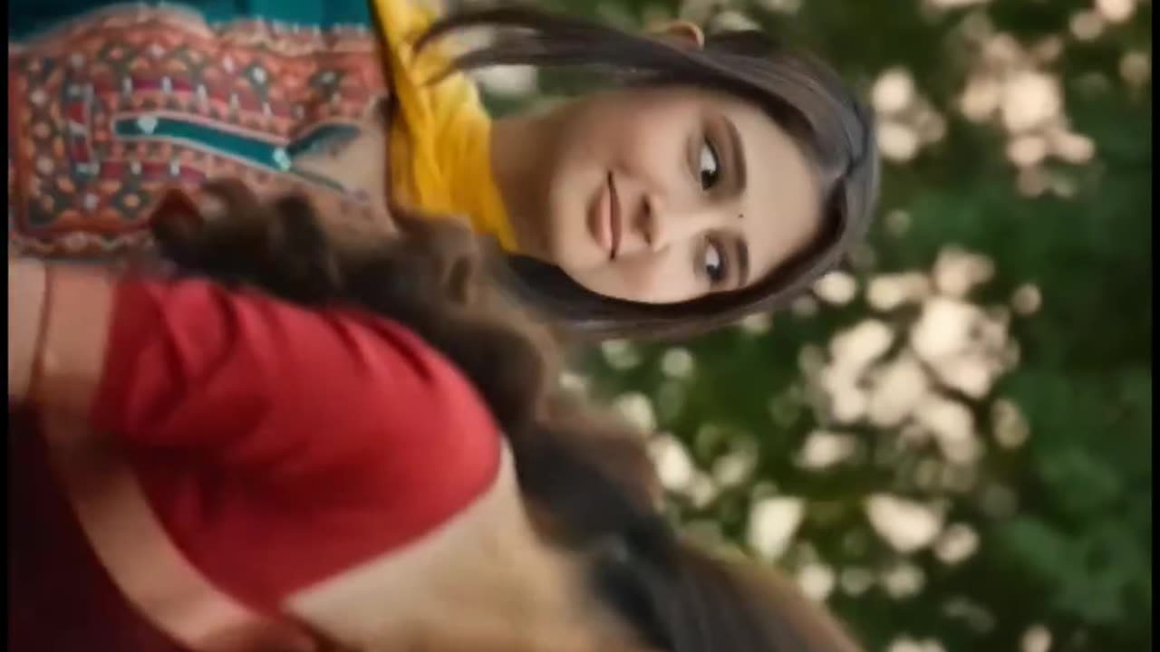 Nature of romantic video in butyfull girl