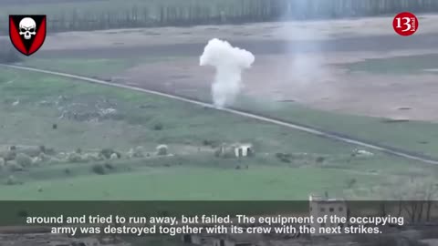 After attacking Ukrainian fighters’ position, Russian tank was ambushed and sought to retreat