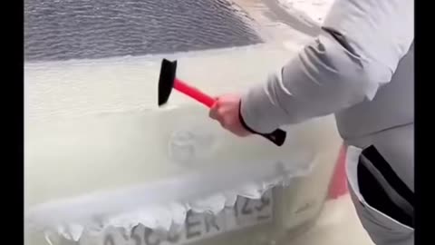 Extremely cold sea in Russia