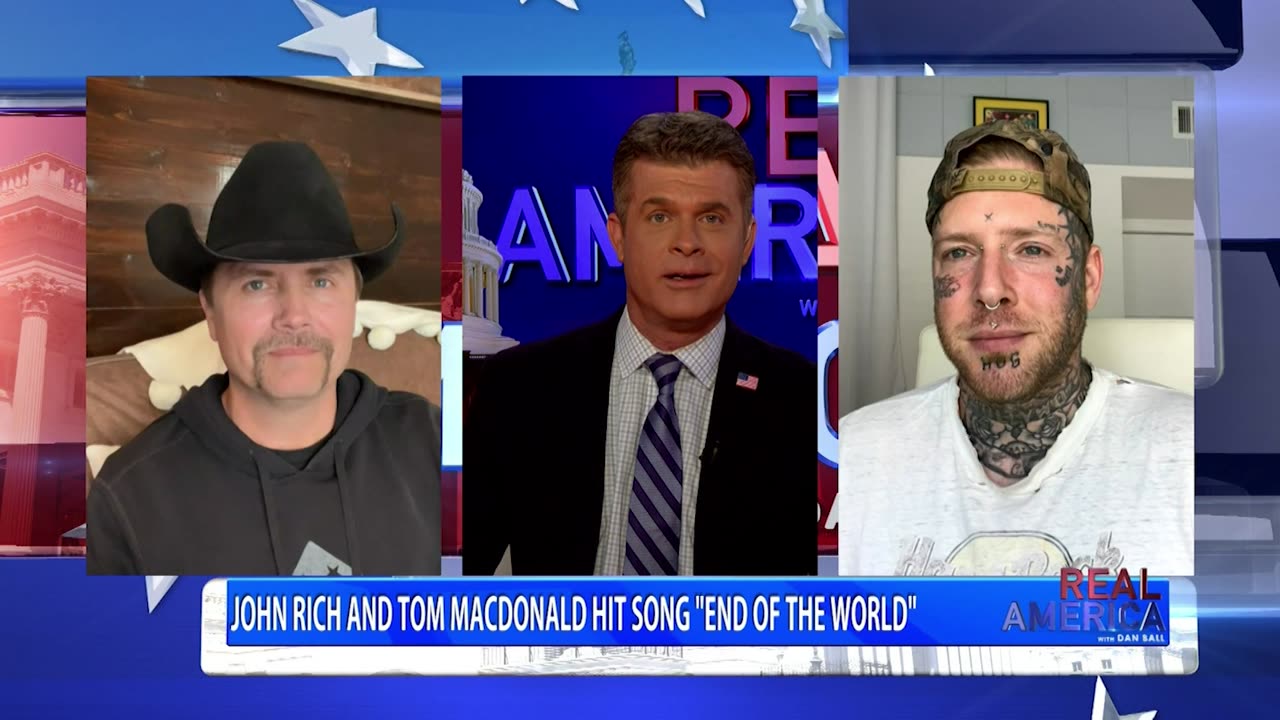 REAL AMERICA -- Dan Ball W/ John Rich & Tom MacDonald, New Song: 'End Of The World,' 3/22/23
