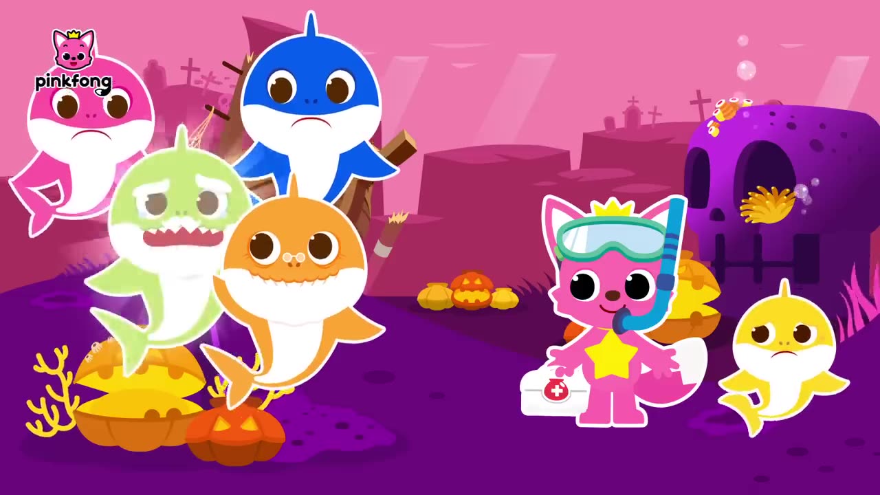 Phim hoạt hình Halloween & bài hát Gia đình cá mập Zombie trốn tìm